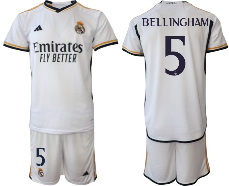 Men 2023-2024 Club Real Madrid home white 5 Soccer Jersey